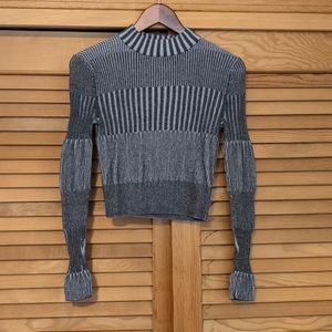 AE cotton mock neck cropped sweater